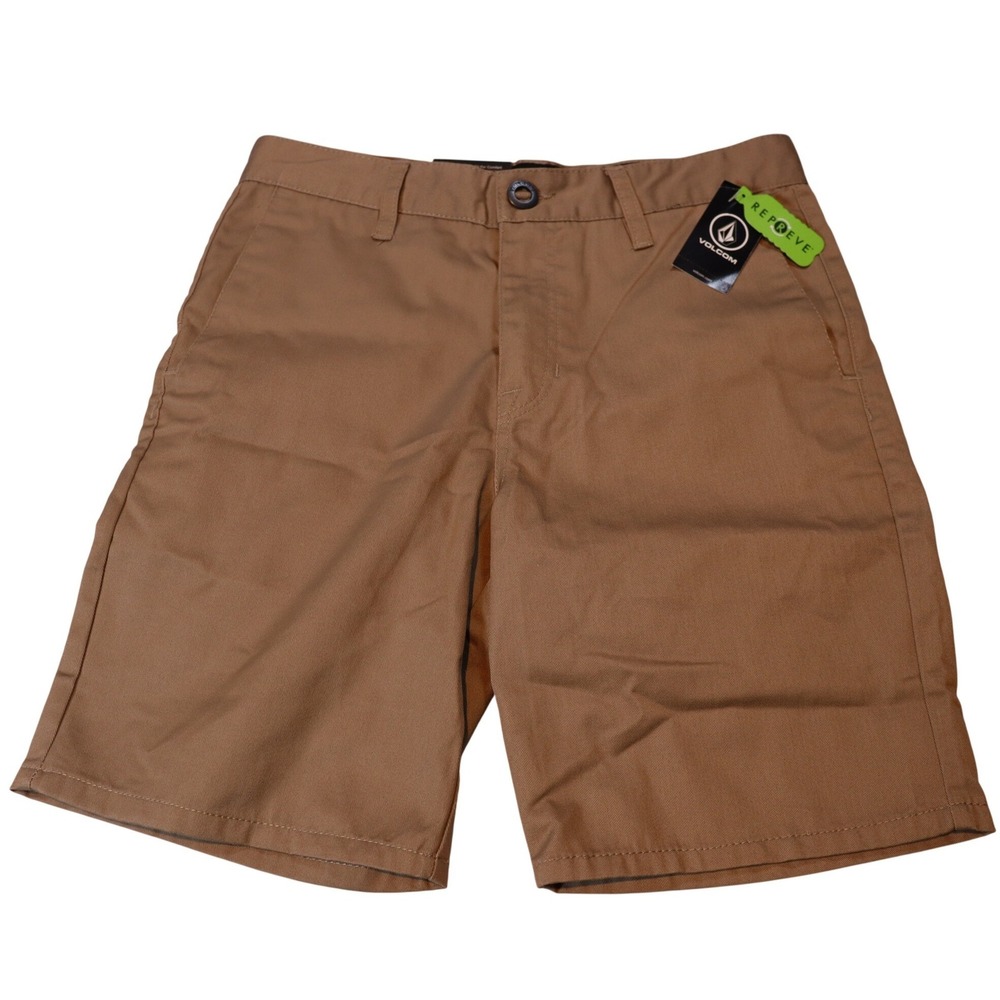 Volcom‎ Frickin Chino Shorts Mens Youth 29 Khaki Modern Straight C0932230 NEW